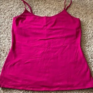 Dark pink shelf bra cami